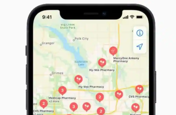 Apple Maps现在可以显示Covid-19疫苗位置